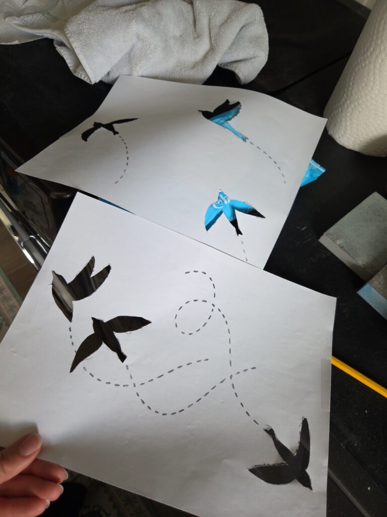 diy sparrow printed stencil