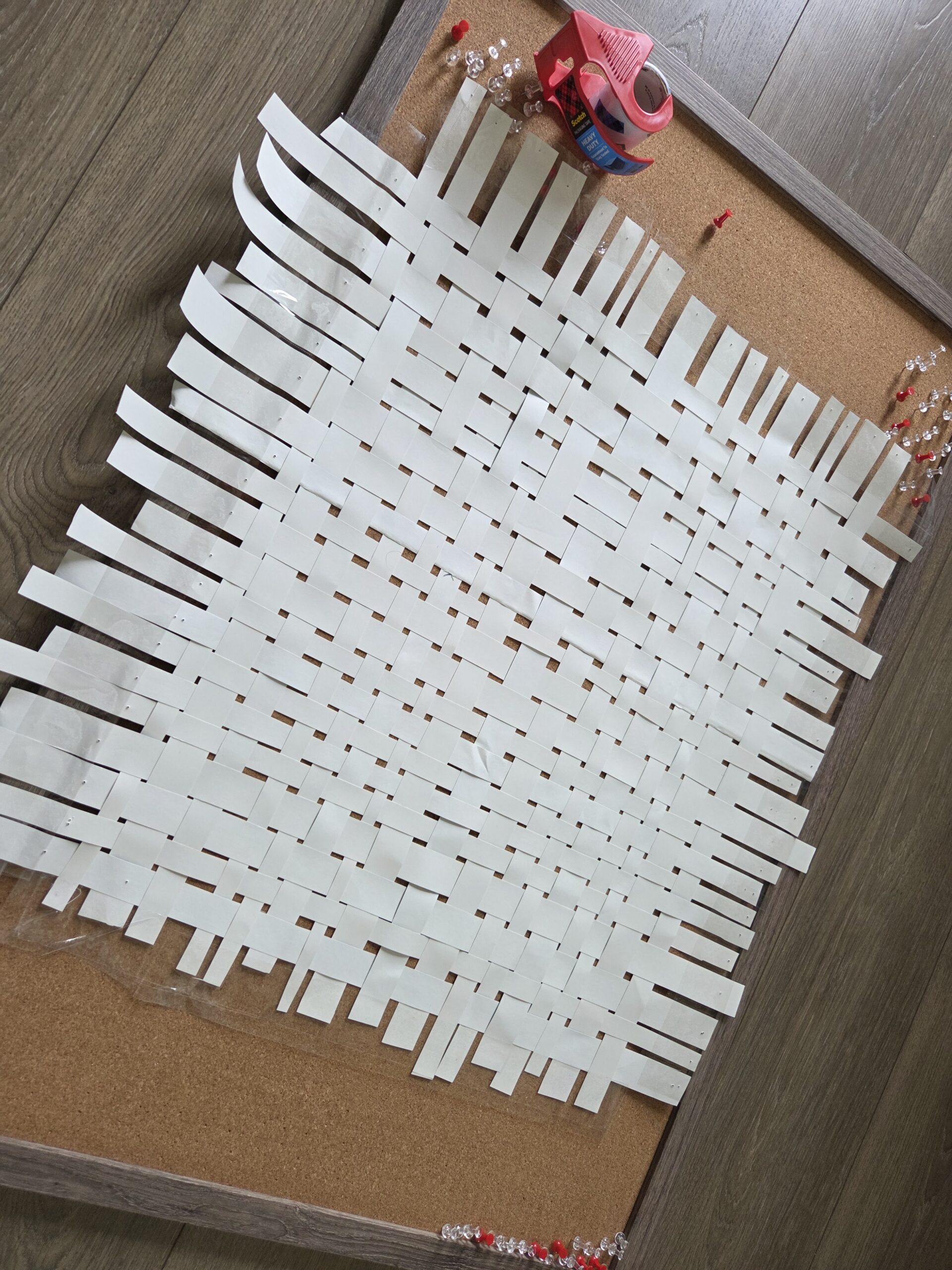 Paper Weave Art from Wallpaper Scraps: Easy DIY Tutorial backside of the weave